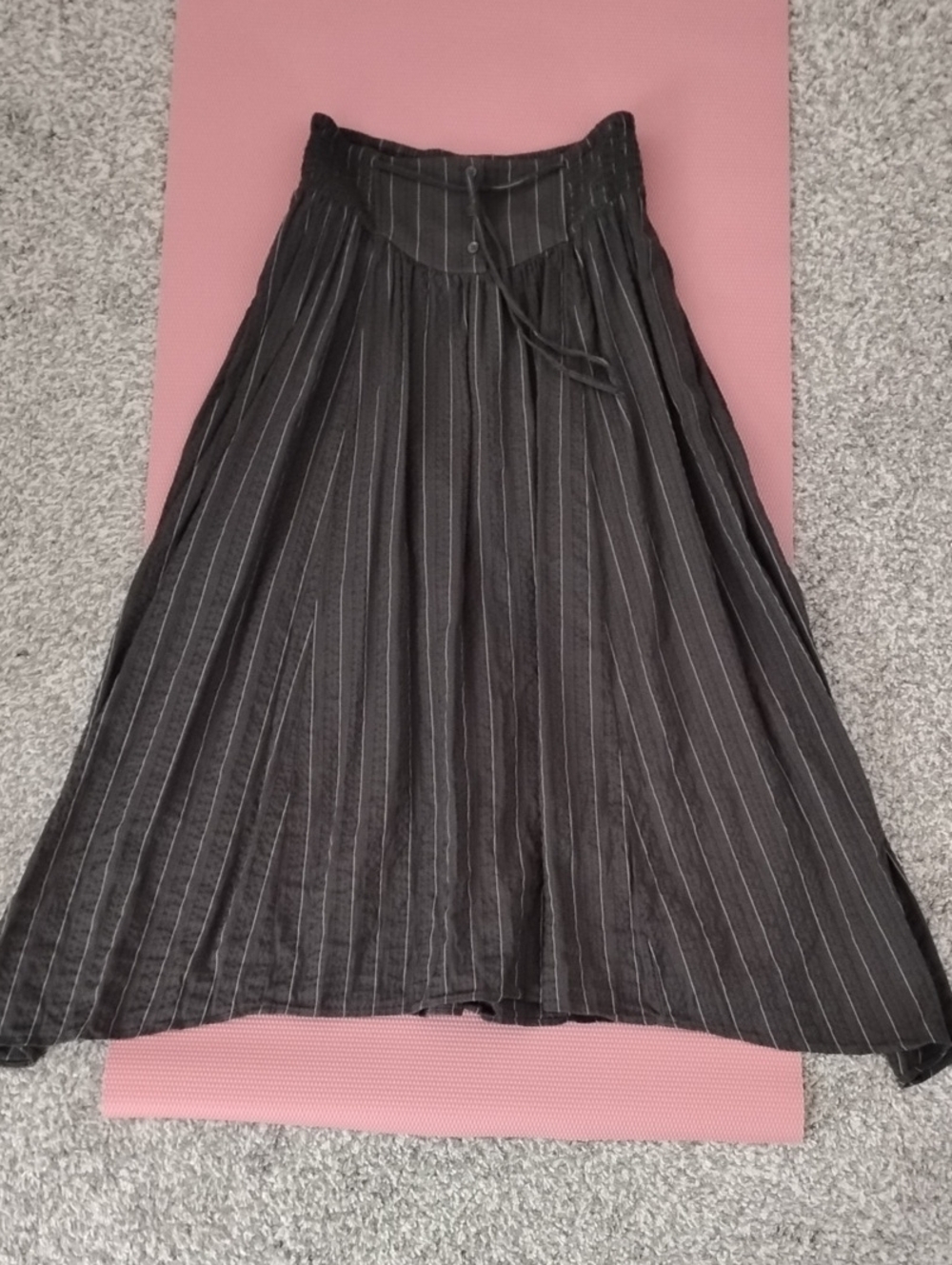 Aerie Gray Stripe Corset Maxi Skirt